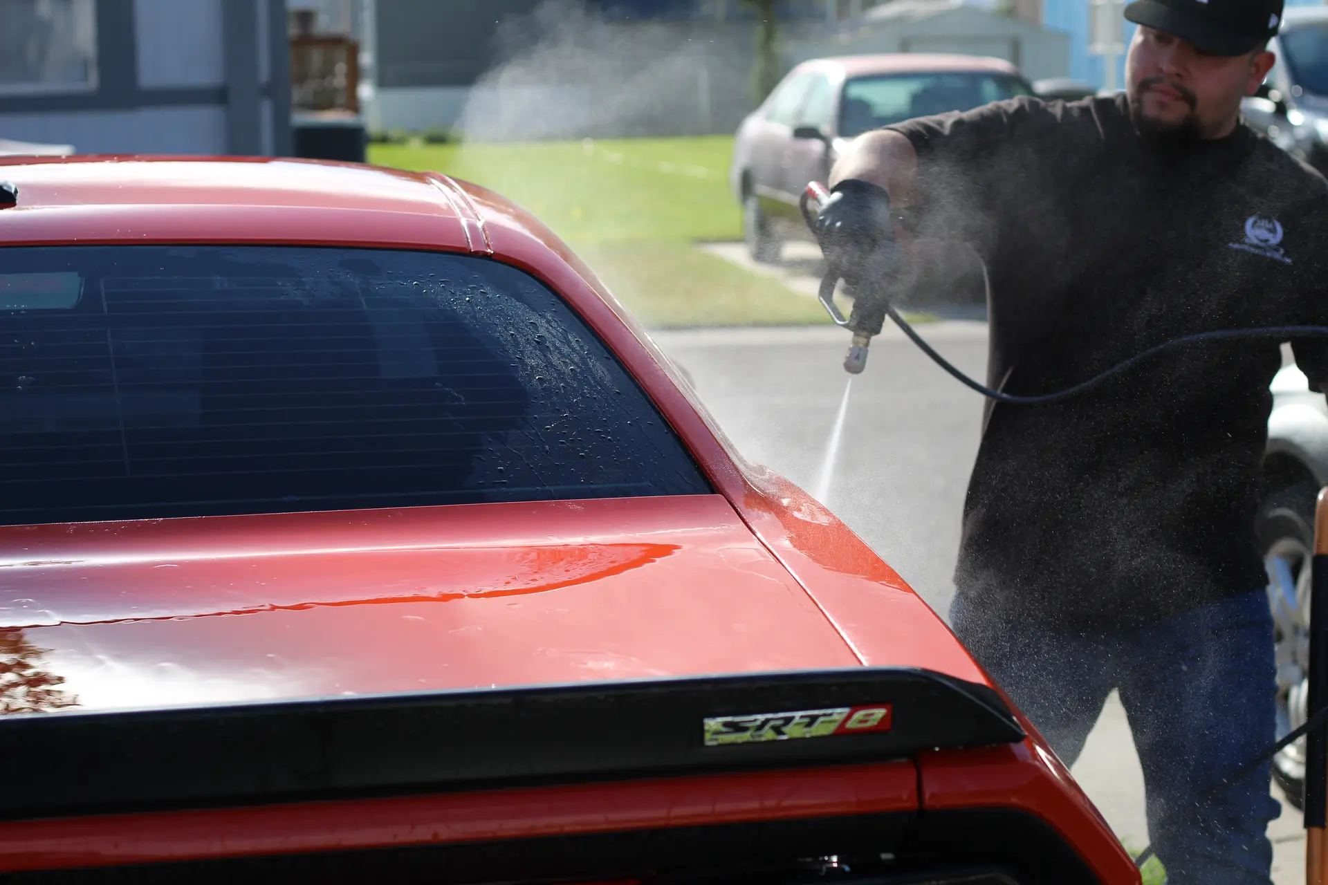 Pressure washing Dodge Challenger SRT8 — Tremonton UT