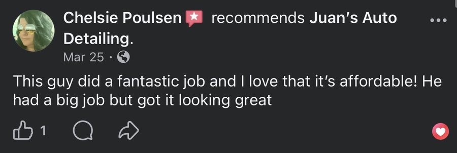 5-star Facebook review from Chelsie Poulsen
